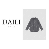 外套女DL2507039 连帽格子百搭休闲衬衫 黛利新款 时尚