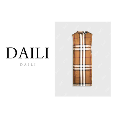 【呼呼严选】黛利时尚格子英伦风休闲无袖连衣裙DL2406023