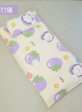 婴儿床纯棉A类被套宝宝床垫套幼儿园褥垫套双层纱纯棉褥子套定制