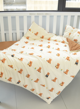 A类婴儿级四件套针织长绒棉秋冬裸睡柔软全棉床品套件被套轻薄软