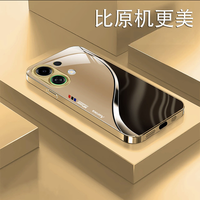 适用【OPPOK13TurboPro】新款高档手机壳手感防摔耐磨钢化玻璃 鎏金