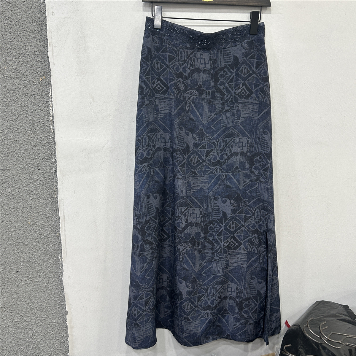 欧洲站2025夏季新款桑蚕丝半身裙时尚显瘦洋气印花女中长款裙子