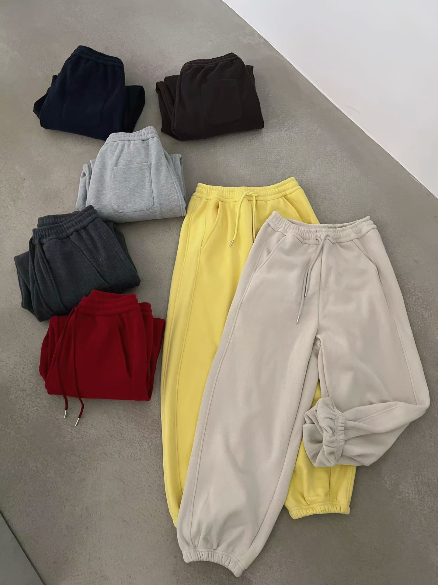 欧洲站2025秋冬新款欧货松紧腰显瘦加绒休闲裤百搭卫裤潮Mr meet