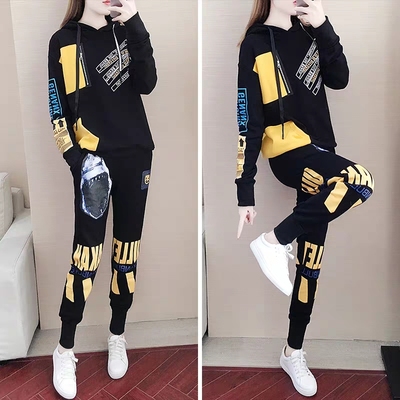 松紧腰休闲运动束脚哈伦裤