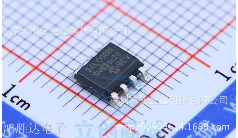 24LC08B-I/SN 24LC08BT-I/SN SOP-8 EEPROM存储器 进口原装