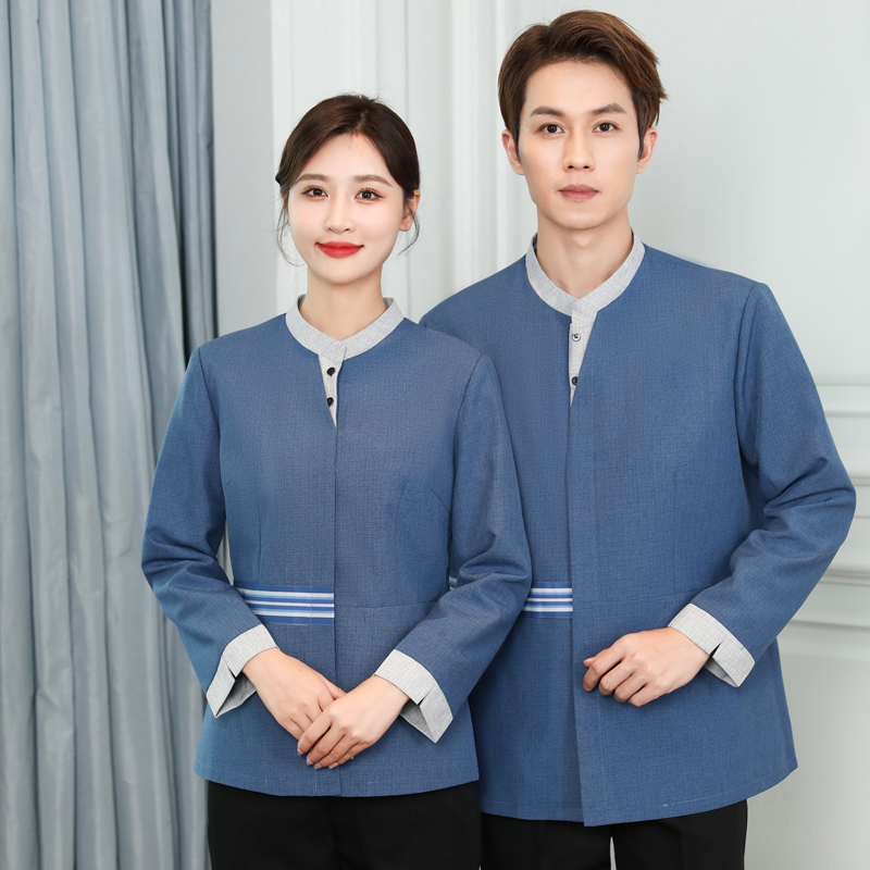 工作服女春秋款长袖餐饮保洁PA酒店宾馆物业售楼部保暖制服