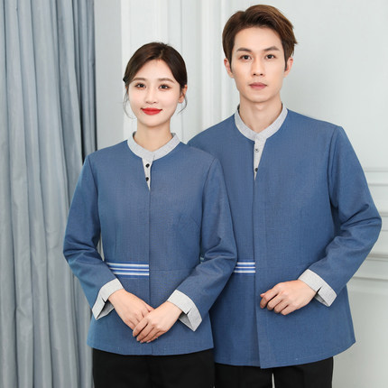 工作服女春秋款长袖餐饮保洁PA酒店宾馆物业售楼部保暖制服