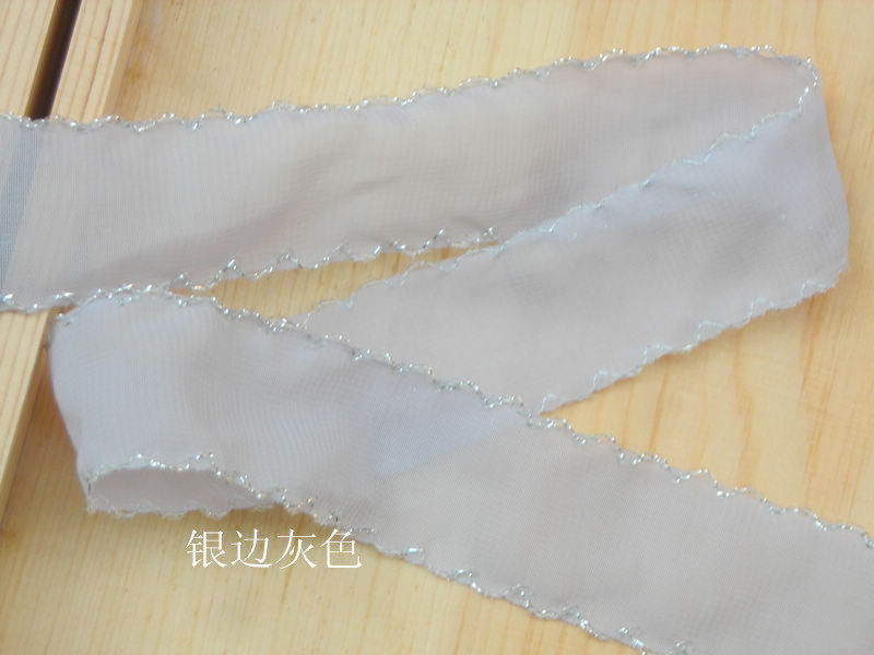 diy花边3cm雪纺银线钩边花边/蕾丝花边/服装辅料/发饰蝴蝶结边