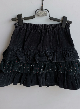 春秋款短裙黑色蛋糕裙女童半身裙110-120