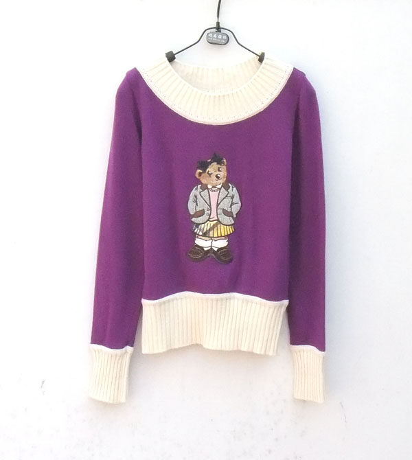 19黄色紫红色大刺绣熊小熊羊绒衫女装外套毛衣150-160CM在类目 女装/女士精品, 毛衣中 - 来自Buy2taobao.com提供专业的淘宝代购服务