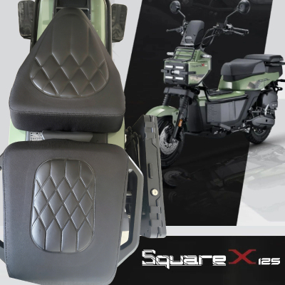 适用于新大洲本田SquareX125摩托车菱形皮革防水座套加厚海绵减震