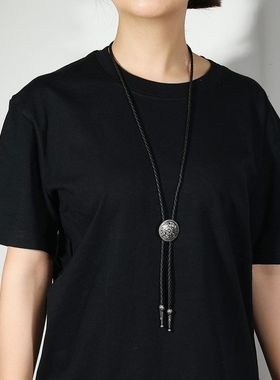 合金皮绳男女个性休闲毛衣链领带