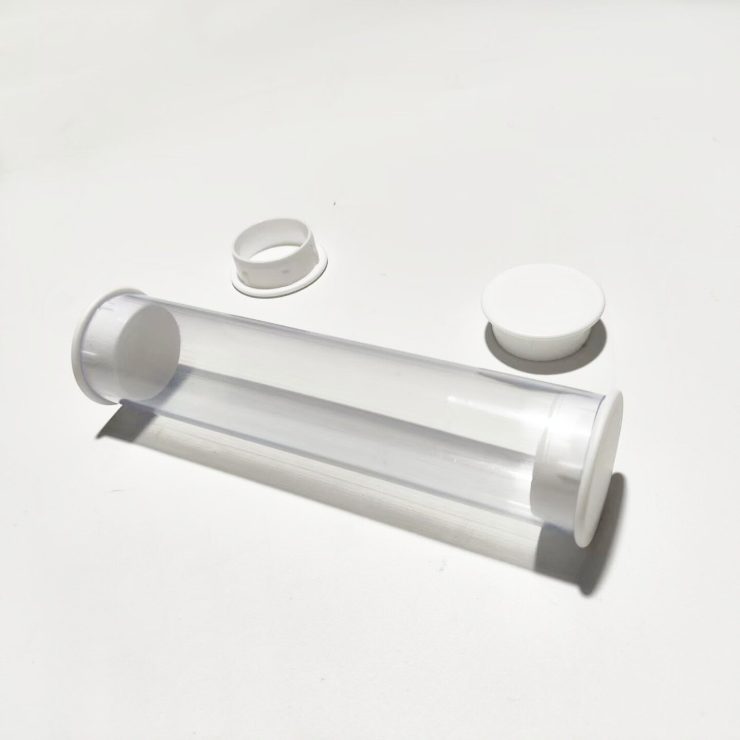 带白盖透明塑料管包装管透明PVC材质外径36内径34mm空心管套管