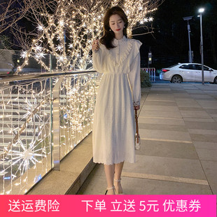 外穿显瘦蕾丝产后喂奶衣仙女长裙 时尚 外出辣妈款 哺乳连衣裙春秋季