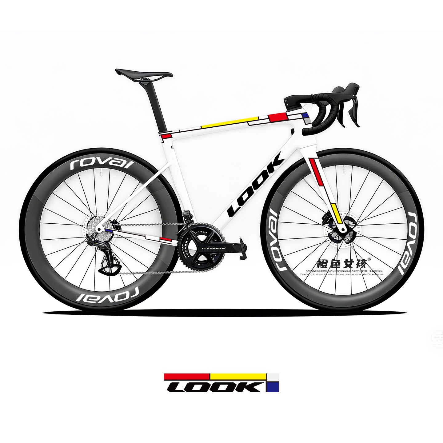 公路自行车LOOK涂装贴纸拉花轮圈个性装饰版画拉花车队赛事贴轮圈