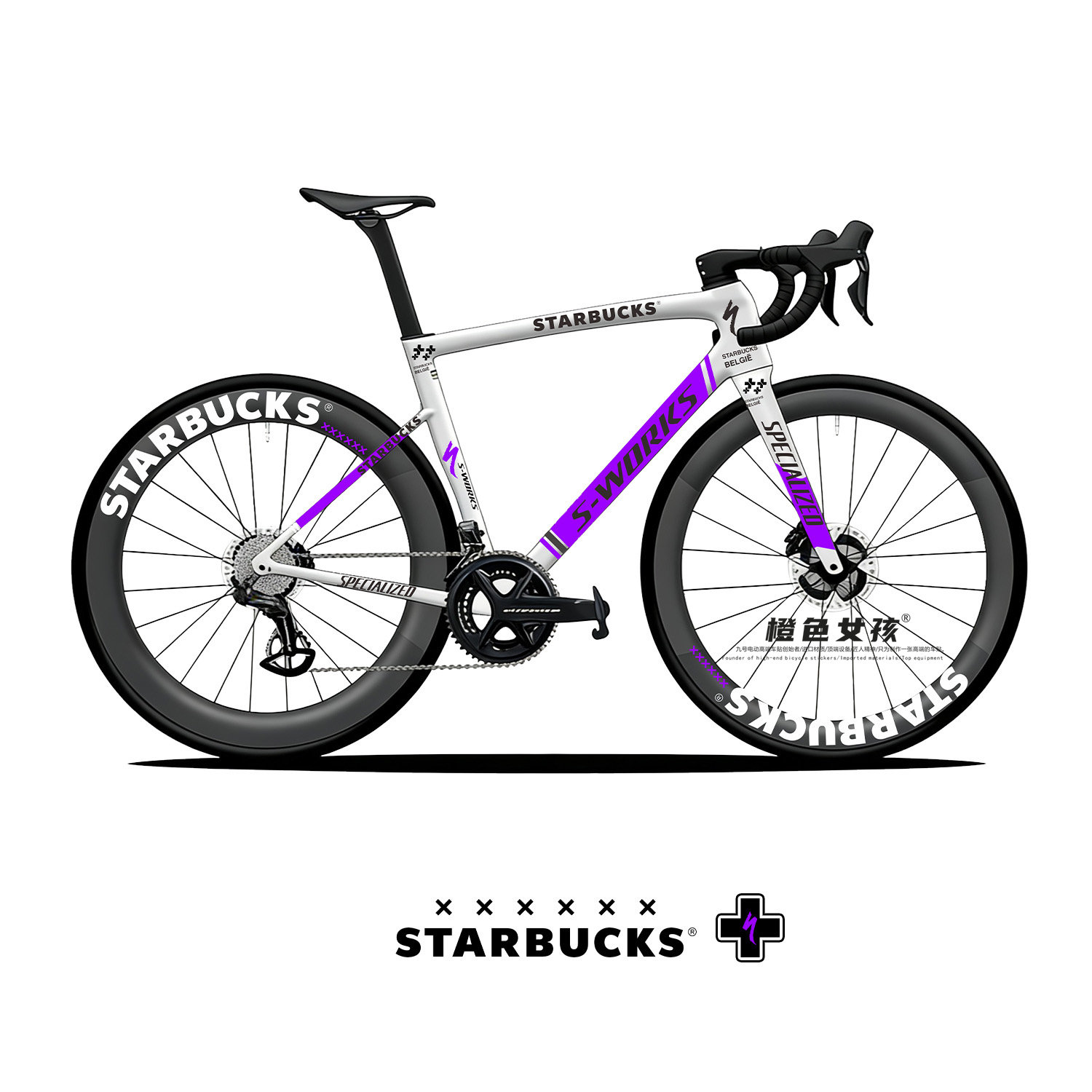 适用于闪电坎普捷安特喜德盛公路自行车涂装贴纸轮组LOGO字标贴