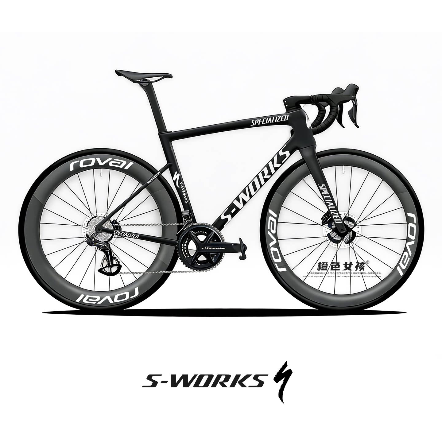 适用于S-WORKS公路车闪电字标涂装贴纸个性装饰贴LOGODIY轮圈英文