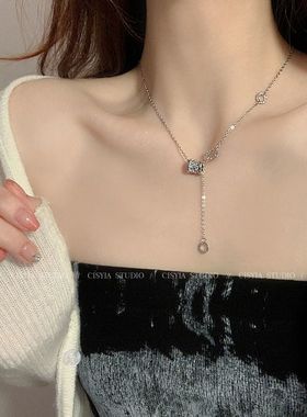 气质锆石小蛮腰项链女款轻奢小众设计感2025新款爆款高级感锁骨链