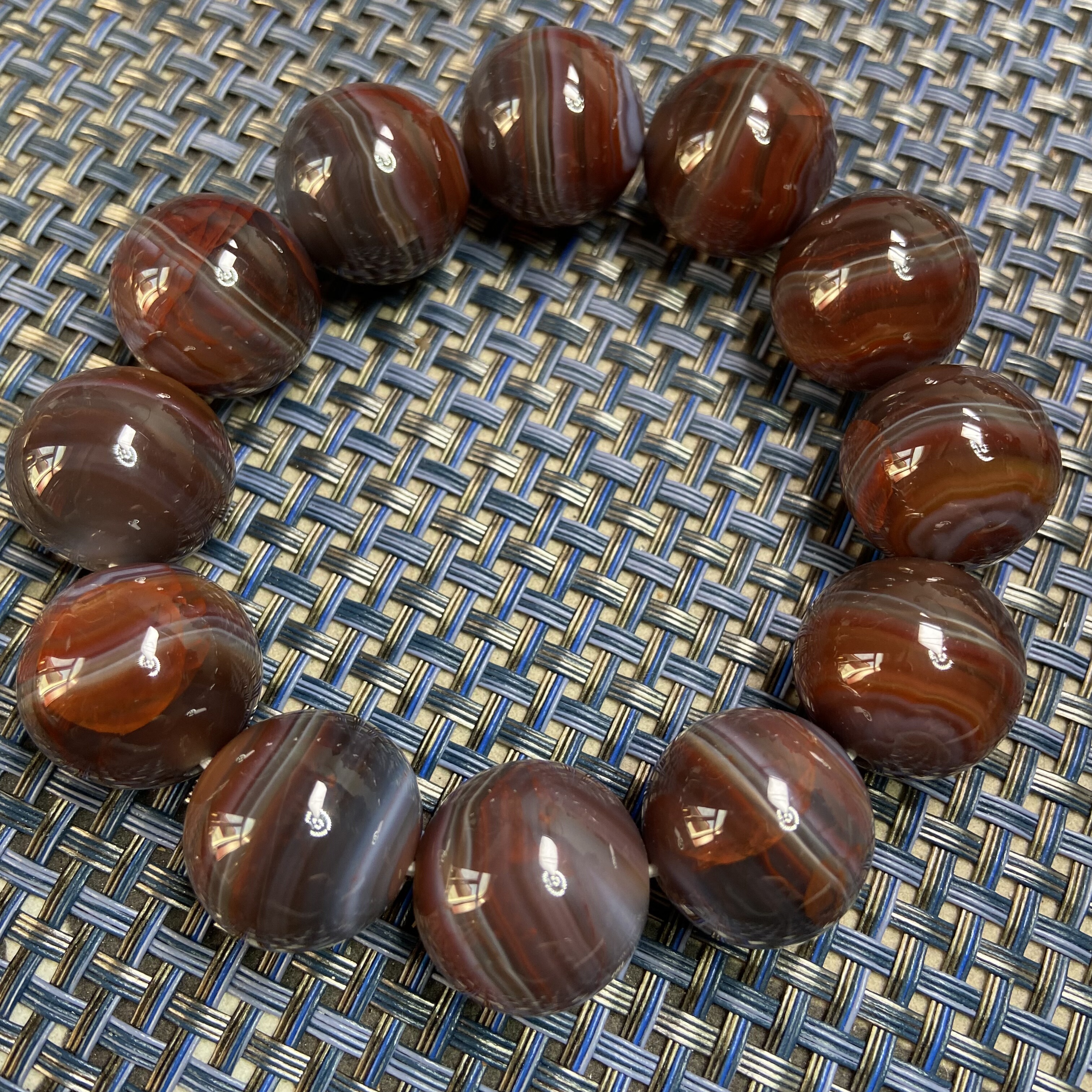 战国红玛瑙手串直径20毫米北山大梁前堡一物一图收藏精品