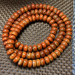 战国红玛瑙南山同料108直径约11毫米河北宣化精品项链佛串念珠