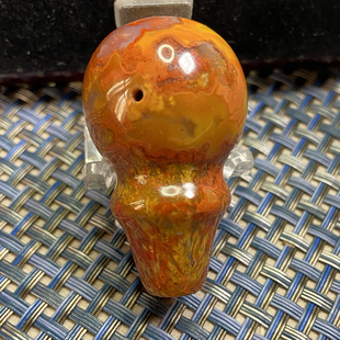 天然宣化战国红一体三通水滴老型珠金刚手串配饰精品战国红玛瑙