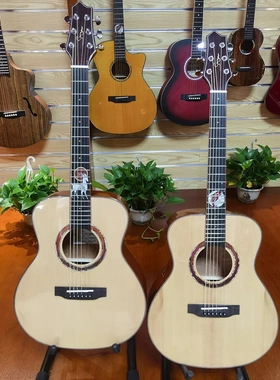 斯麦乐器36寸小吉他云杉单板吉他初学吉他少儿亮光国风指板木吉它