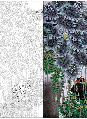 周彦生工笔花鸟画白描底稿线描