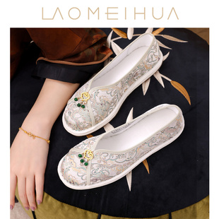 沉香梦影老美华新款千层底老北京布鞋女汉服鞋新中式国风平底鞋