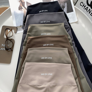 加绒鲨鱼裤女款外穿秋冬季收腹提臀瑜伽打底绒裤黑色保暖棉裤