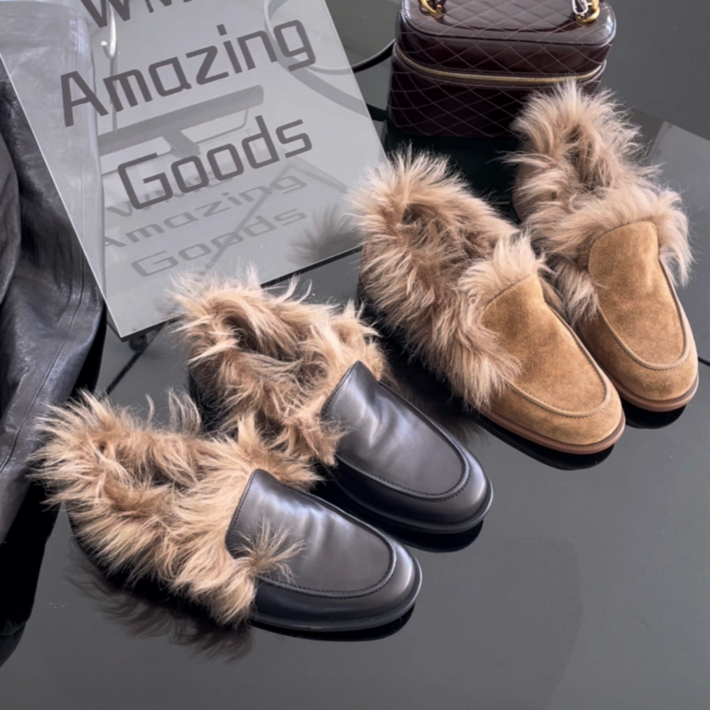 WM6欧货欧洲站2026春季新款英伦风羊毛乐福鞋女一脚蹬真皮懒人鞋,女鞋,乐福鞋（豆豆鞋）,淘宝优惠券,粉丝福利购,淘宝优惠卷