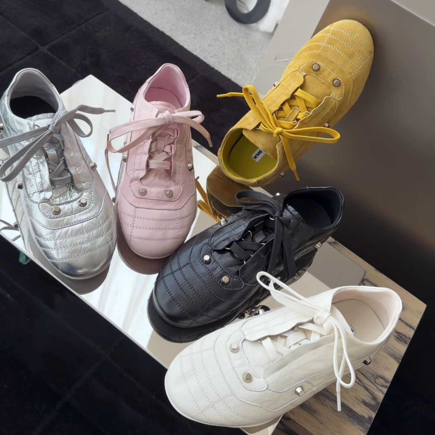 WM6欧货欧洲站真皮女鞋2026春季新款复古德训鞋女铆钉系带休闲鞋,女鞋,德训鞋,淘宝优惠券,粉丝福利购,淘宝优惠卷