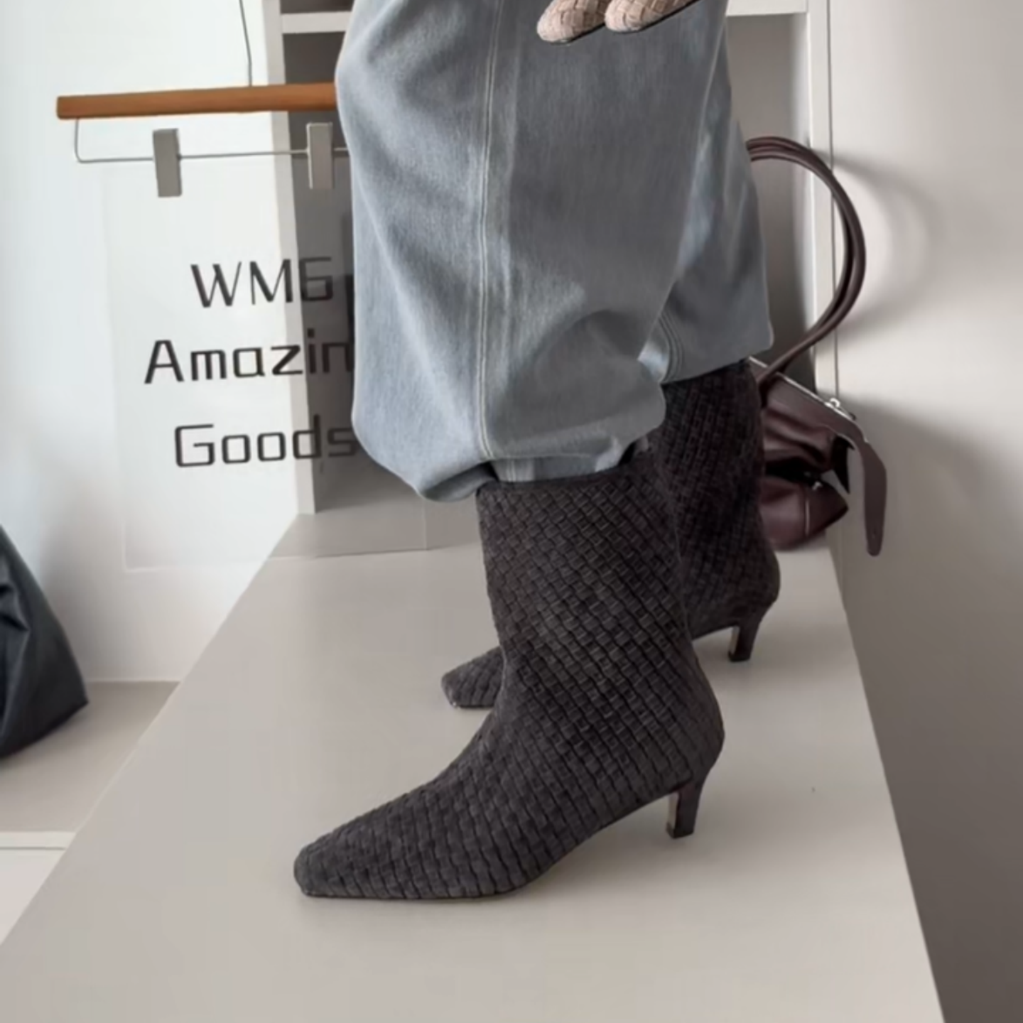 秋新款细跟高跟时装靴短靴马丁靴