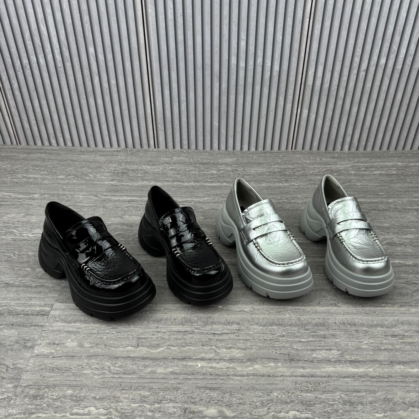 欧货欧洲站英伦风漆皮乐福鞋女2026春季新款松糕底增高百搭厚底鞋