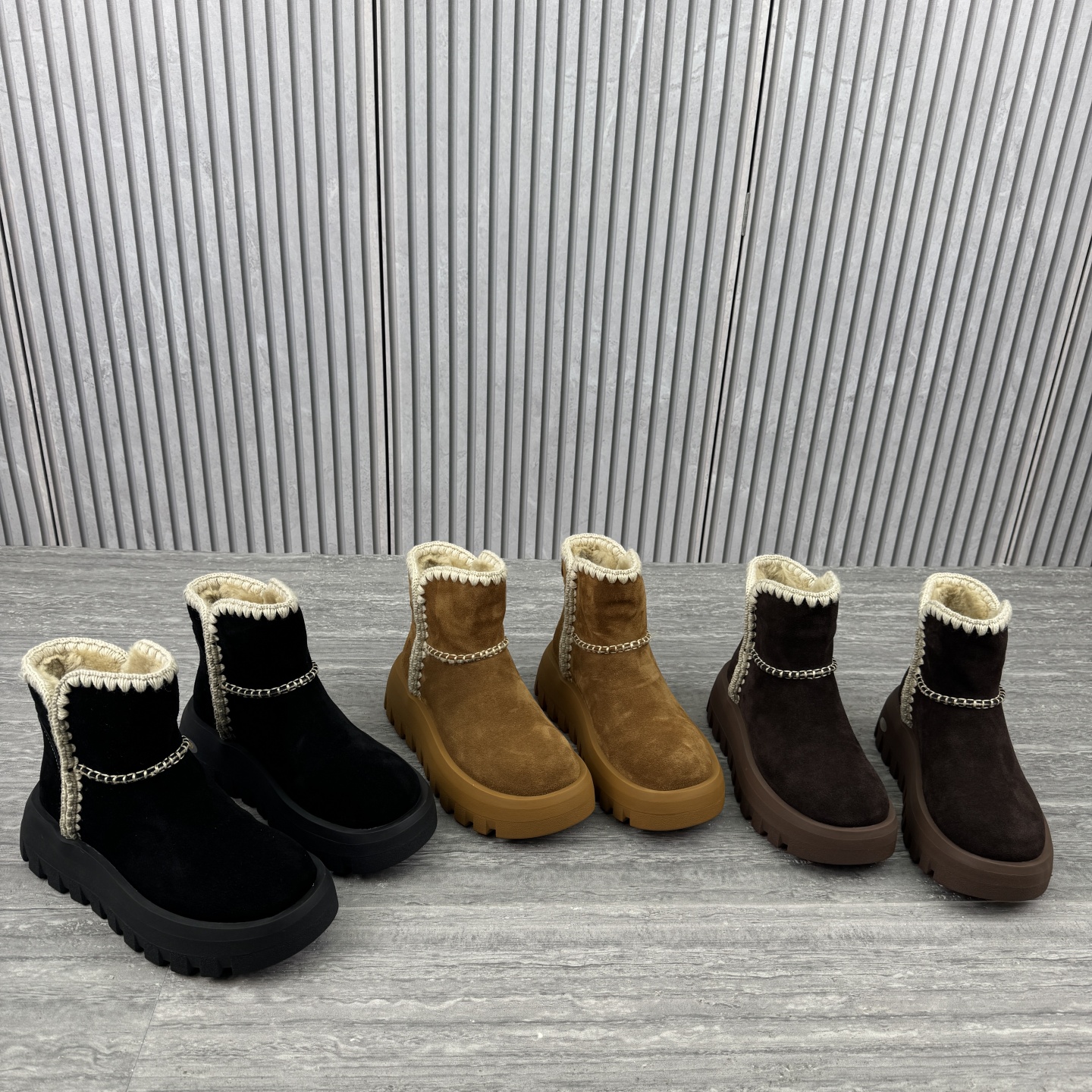 厚底松糕底加绒羊毛雪地靴短靴