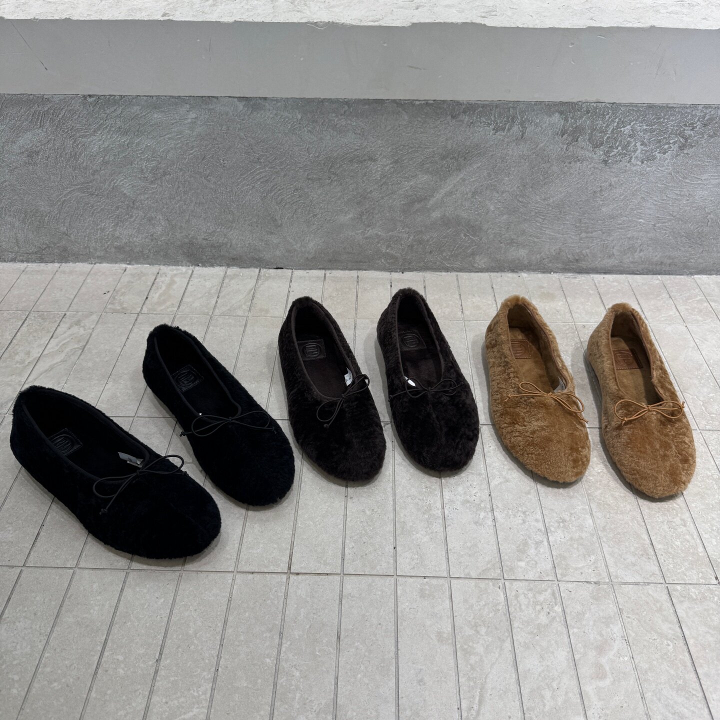 冬季加绒羊羔毛蝴蝶结豆豆鞋女