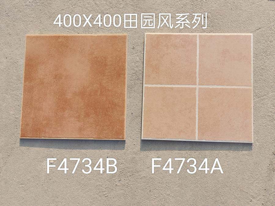 佛山400x400田园仿古瓷砖厨卫阳台庭院花园防滑耐磨哑光地砖墙砖