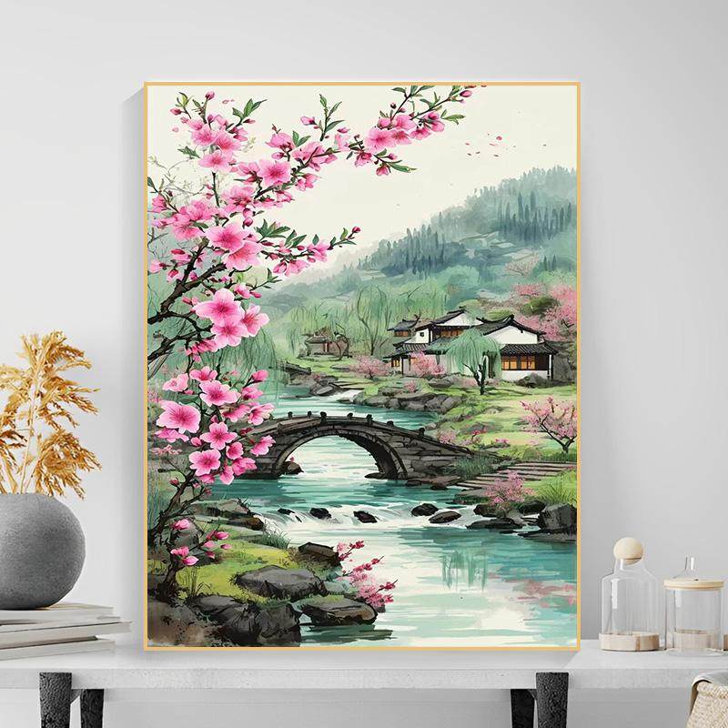 数字油画DIY手绘油画新中式