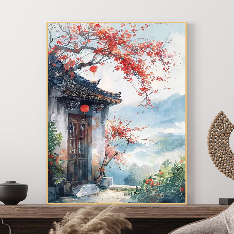 实木复古怀旧景观数字油画