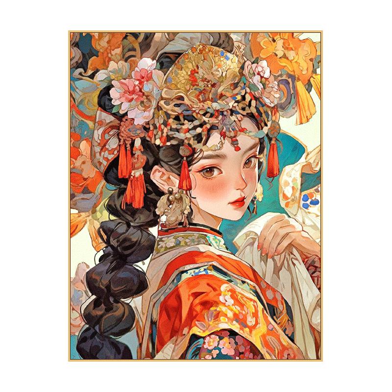 数字油画山城画艺实木国潮