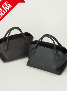 Row头层牛皮静奢风Terrasse Bauletto手提包托特包短柄通勤包