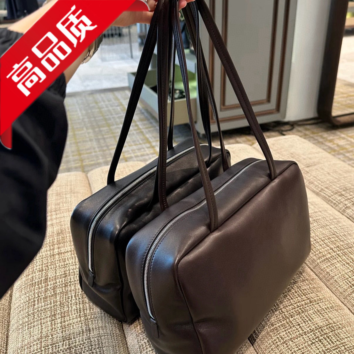 ROW Astra意大利小羊皮极简保龄球手提单肩真皮女包包jennie同款