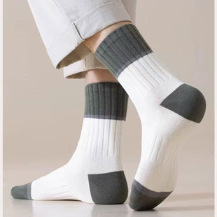 新款男士袜子男秋冬季中筒袜高橡筋男士保暖中筒袜冬天防寒新款