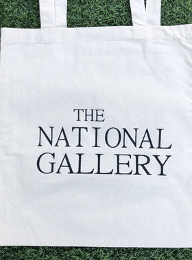 外贸出口The National Gallery原创ins字母购物袋彩色手提简约环