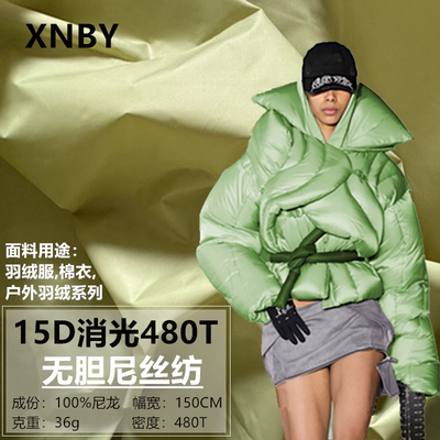 泡芙云朵羽绒15D消光尼丝纺480T