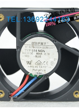 原装德国papst TYP614NGN 24V 2.1W 88mA 60*60*25MM高端设备风扇