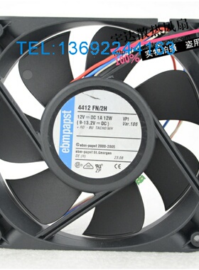 全新原装依必安派特Ebm papst TYP4412FN/2H 12V DC 1A 12W 12025