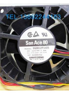 原装山洋 9G0812P1K05 12V 1.8A 8038 四线PWM 大风散热风扇