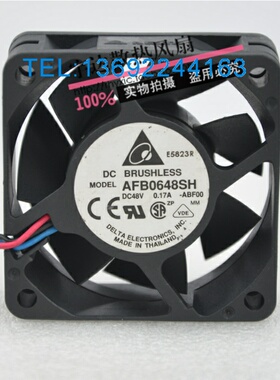 正品台达6cm 6025 48V 0.17A 双轴承风扇 AFB0648SH 3线测速