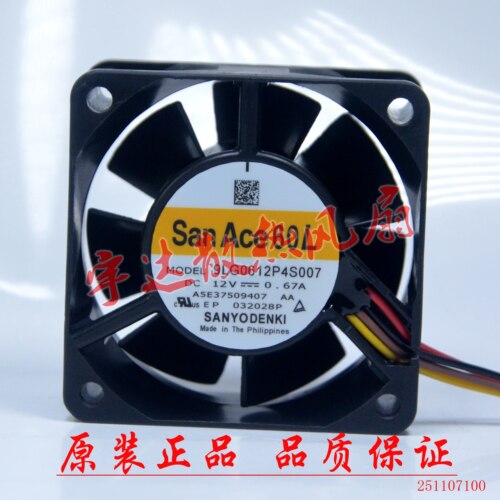 SanAce 60L 9LG0612P4S007 DC12V 0.67A驱动器PWM控制4线散热风扇