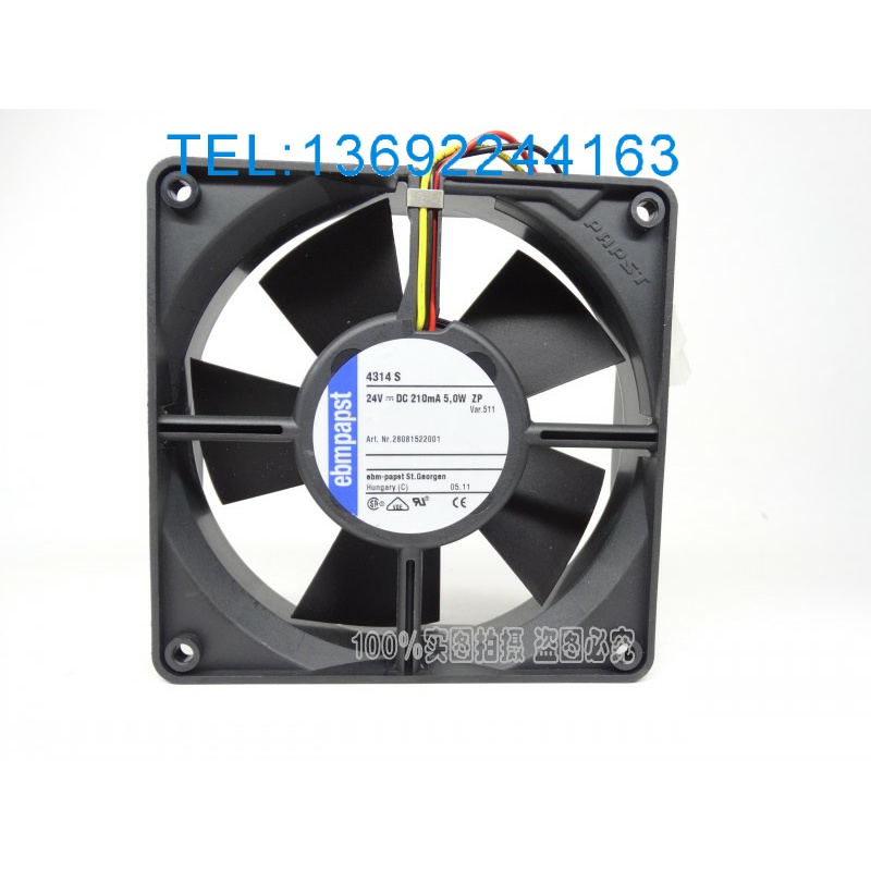 原装EBMPAPST TYP 4314S 12032 24V 5W 3线 双滚珠变频器散热风扇